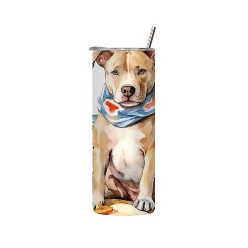 Chef 20 Oz Tumbler with Lid Straw Trendy Pitbull Lovers Graphic Present 180