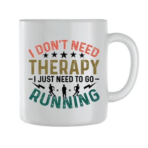 No Therapy Coffee Mugs for Men Women Running Graphic Saying Cup Present 178