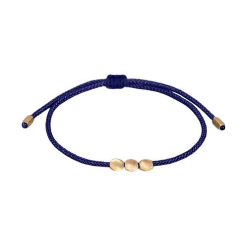 Friendship Bracelet with Charms Adjustable-Navy Blue