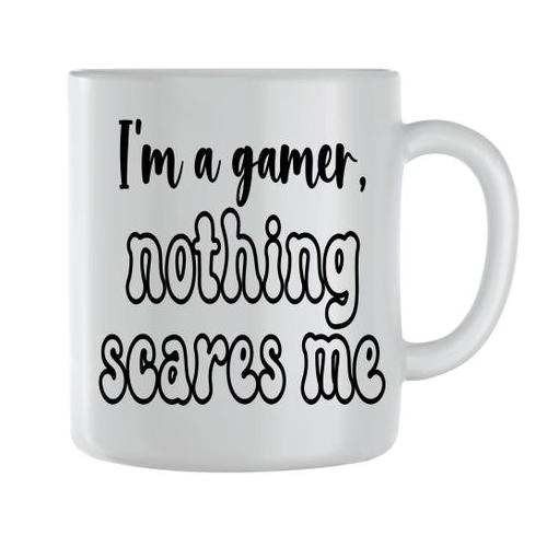 Not scared Coffee Mugs for Men Women Gaming Lovers Graphic Cups Sayings 171