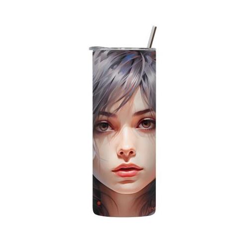 Long hair 20 Oz Tumbler with Lid Straw Trendy Gaming Graphic Gamer Gift 168