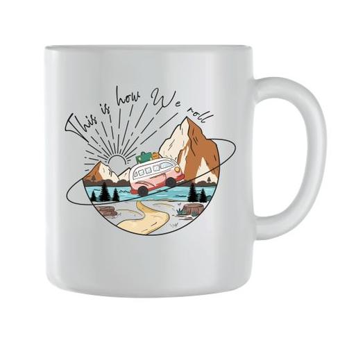 Roll Coffee Mugs for Men Women Trendy Outdoor Camping Graphic Cups Gift 165