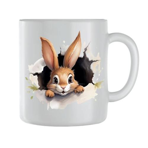 Rabbit Coffee Mug for Men Women Trendy Safari Graphic Cup Design Gift 162