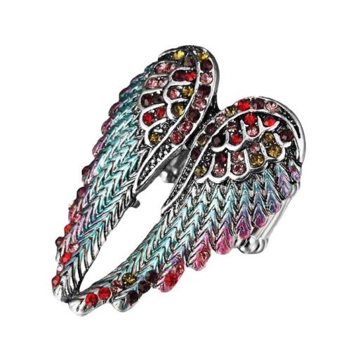 Lady Fashion Multicolor Rhinestone Wings of Angel Charm-4#