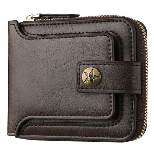 Men's Wallet Short Multifunction Card Holder Dark brown