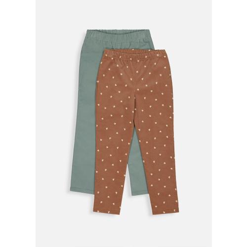 Plain & Heart Prints Corduroy Pants 2 Pack