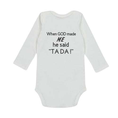 Baby Long Sleeve Vest - When God Made Me, He said TA DA