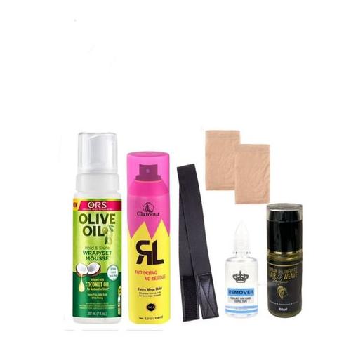 Glamour Spray, Band & caps, Olive Mousse, Remover, Perfume Hair Styling Kit