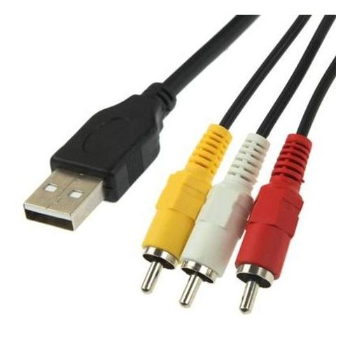 USB to 3RCA Male lotus Cable