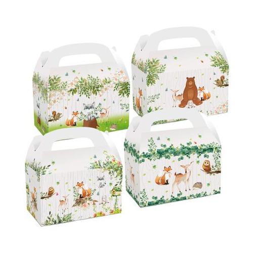Party Favor Boxes - Woodland Greenery Theme - 12 Boxes