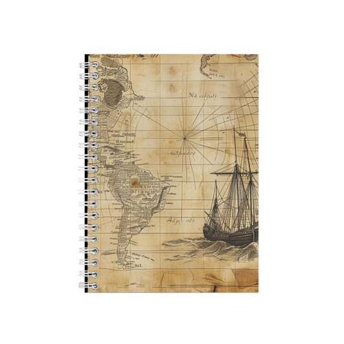 Nautical26 A5 Notebook Spiral Lined Trendy Nautical Graphic Notepad Gift223