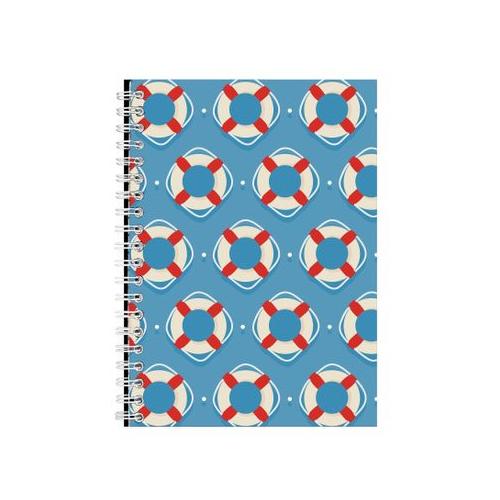 Circles A5 Notebook Spiral Lined Trendy Nautical Graphic Notepad Gift 223