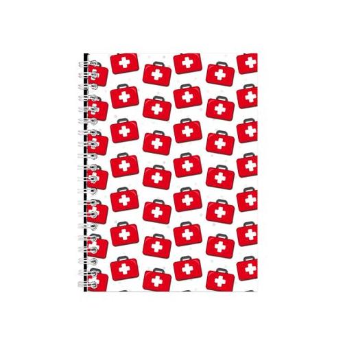 Cases A5 Notebook Spiral and Lined Medic Kit Health Graphic Notepad Gift219