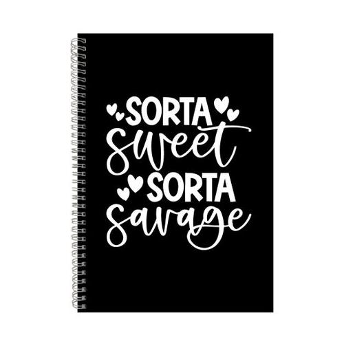 Sorta sweet A4 Notebook Spiral Lined Funny Quotes Graphic Notepad Gift 214