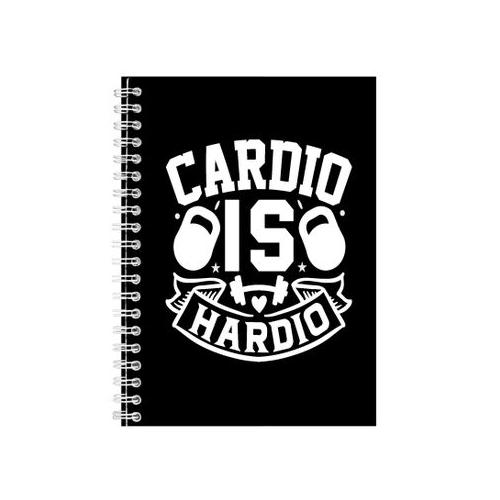 Cardio A5 Notebook Spiral and Lined Workout Quotes Graphic Notepad Gift 207