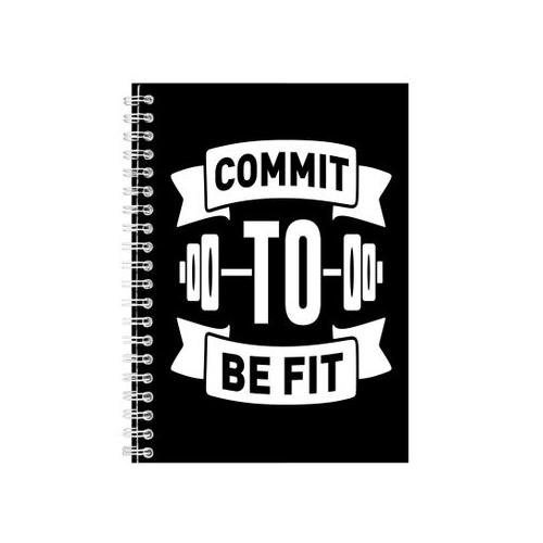 Commit A5 Notebook Spiral and Lined Workout Quotes Graphic Notepad Gift 207