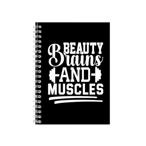 Brains A5 Notebook Spiral and Lined Workout Quotes Graphic Notepad Gift 207