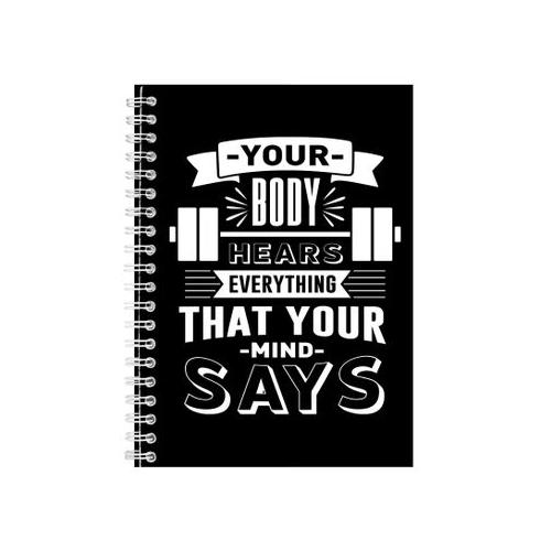 Body hears A5 Notebook Spiral Lined Workout Quotes Graphic Notepad Gift 207