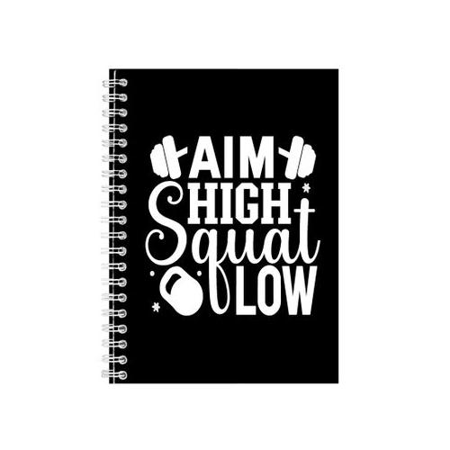 Aim high A5 Notebook Spiral and Lined Workout Quote Graphic Notepad Gift207