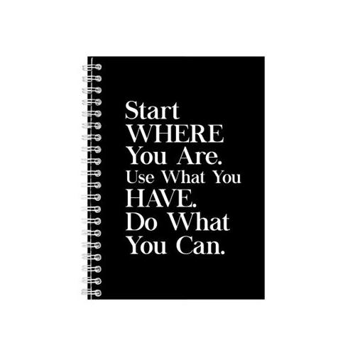 Start A5 Notebook Spiral Lined Motivational Saying Graphic Notepad Gift 206