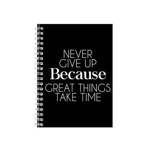 Time A5 Notebook Spiral Lined Motivational Sayings Graphic Notepad Gift 206