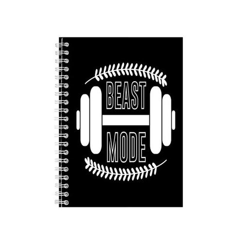 Beast A5 Notebook Spiral and Lined Workout Quotes Graphic Notepad Gift 207