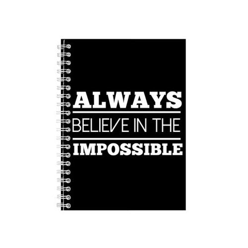 Impossible A5 Notebook Spiral Lined Motivational Saying Graphic Notepad 206