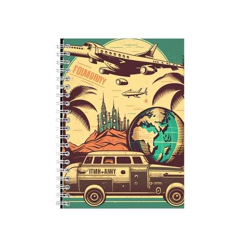 Star A5 Notebook Spiral Lined Trendy Vintage Travel Graphic Notepad Gift205