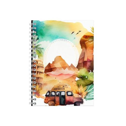 Tower A5 Notebook Spiral and Lined Vintage Travel Graphic Notepad Gift 205