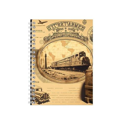 Ticket A5 Notebook Spiral and Lined Vintage Travel Graphic Notepad Gift 205