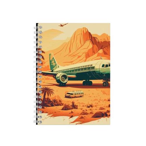 Old plane A5 Notebook Spiral Lined Vintage Travel Graphic Notepad Gift 205