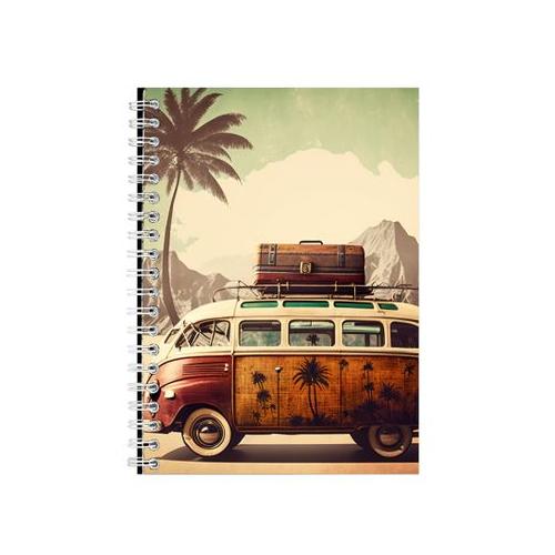 Palm A5 Notebook Spiral Lined Trendy Vintage Travel Graphic Notepad Gift205