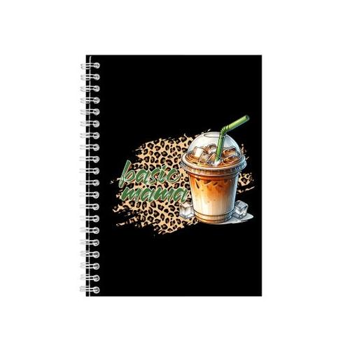 Green A5 Notebook Spiral and Lined Coffee Mama Graphic Mom Notepad Gift 203