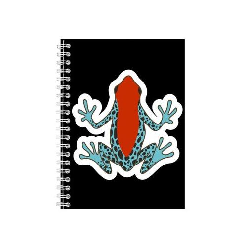 Red stripe A5 Notebook Spiral and Lined Frog Lover Graphic Notepad Gift 198