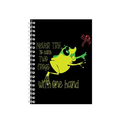 Catch two A5 Notebook Spiral and Lined Frog Lovers Graphic Notepad Gift 198