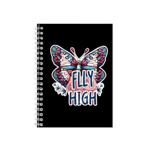 Fly A5 Notebook Spiral and Lined Trendy Animal Lovers Graphic Notepad 197