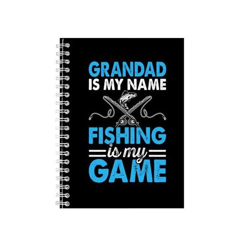 Blue Game A5 Notebook Spiral Lined Fishing Lovers Graphic Notepad Gift 196
