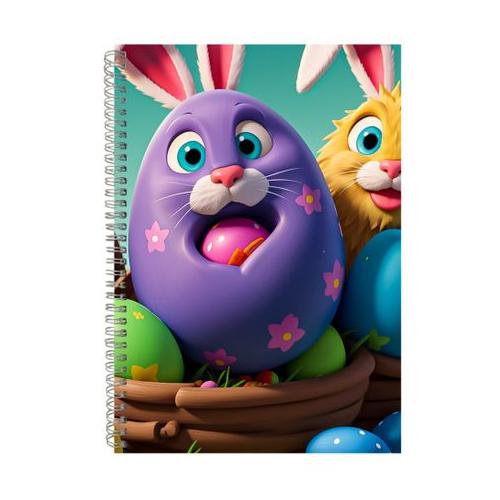 Eggs A4 Notebook Spiral Lined Trendy Easter Bunny Egg Graphic Notepad 181