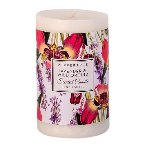 Pepper Tree Lavender & Wild Orchid Medium Scented Pillar Candle 600ml
