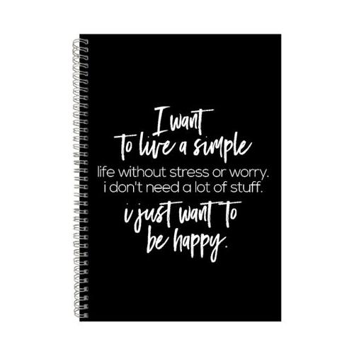 Be Happy A4 Notebook Spiral Lined Motivational Sayings Graphic Notepad 139