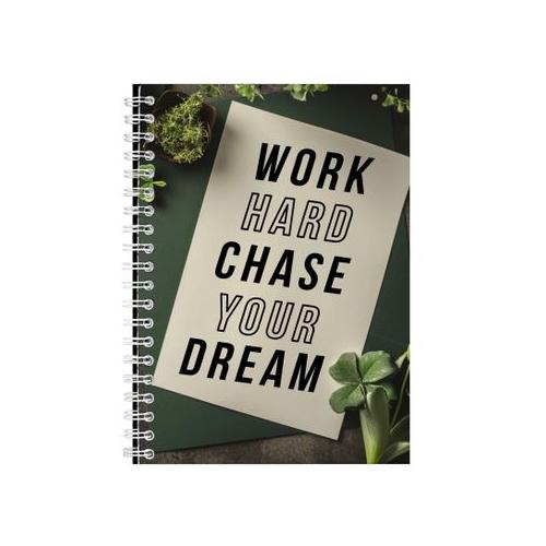 Work Hard A5 Notebook Spiral and Lined Motivational Graphic Notepad Gift135