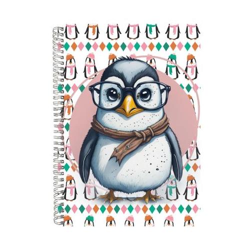 Wise A4 Notebook Spiral Lined Trendy Penguins Graphic Notepad Present 129