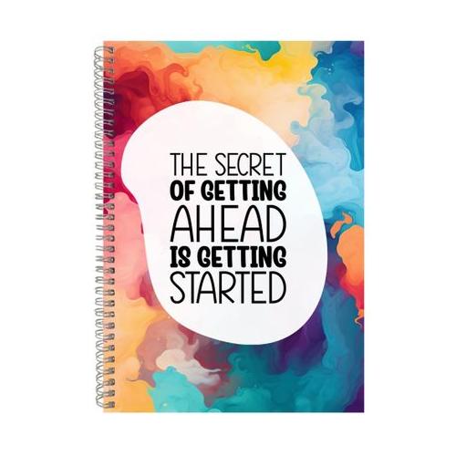 Secret A4 Notebook Spiral Lined Colorful Quotes Graphic Notepad Present 123