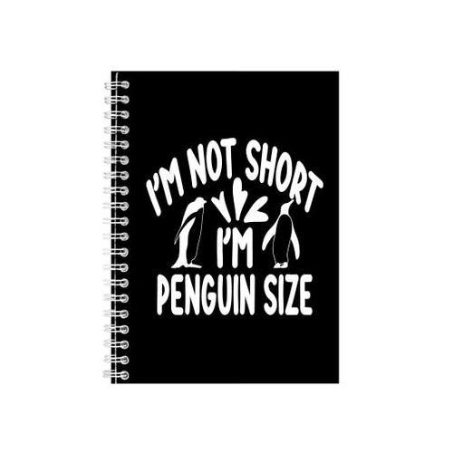 Not short A5 Notebook Spiral and Lined Penguins Graphic Words Notepad 126