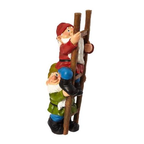 Decor Ladder Tree Climbing Gnome Resin Ornament (37cm)