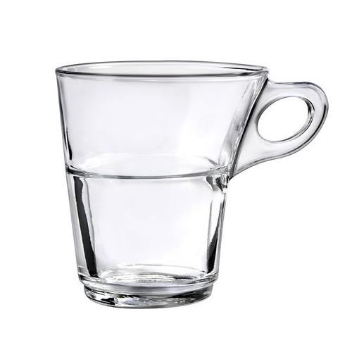 Tempered Glass Tea Cup Set 220ml - Set Of 6