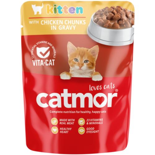 Catmor Chicken Chunks in Gravy Kitten Wet Cat Food 70g