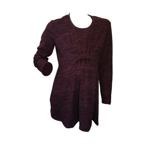 Maternity Corporate Top-Winter Knit Long Sleeve- Up To 6XL-Melange Purple