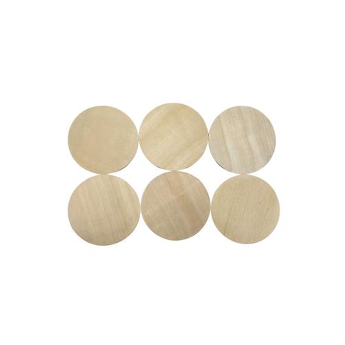 Bamboo Wood Circle Coasters 98mm - 6-Piece