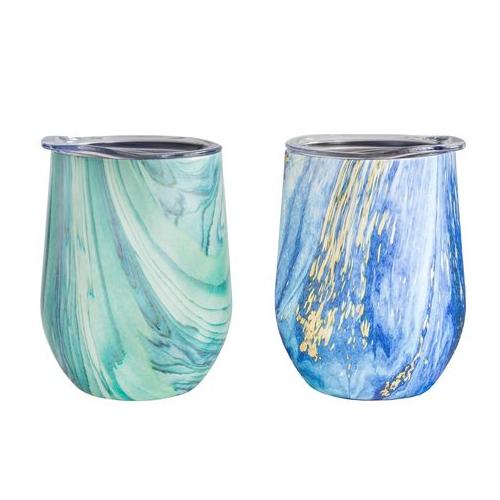 GLACIER Set of 2 - 350ml S.Steel Double Wall Mugs - TRANQUIL TURQUOISE